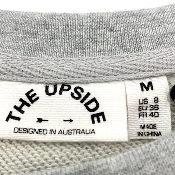 The Upside Frill Bondi Crew Gray Sweatshirt Size Medium - Picture 3 of 10